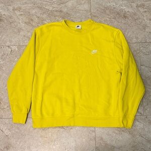 Nike Men's Bright Yellow Crewneck Sweater